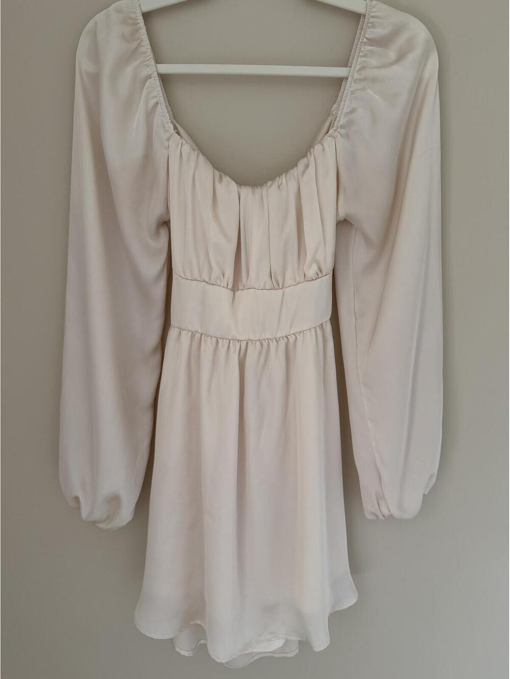 Altar’d State Cream silky open back w/ties - M
